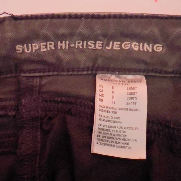 American Eagle AE Gray Wash Super Stretch Super Hi Rise Jegging Jeans 8 Short - Picture 5 of 6